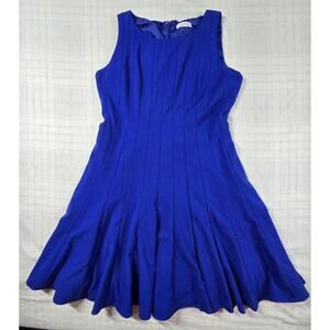 Calvin Klein Women's Fit & Flare Sleeveless A-Line Dress Blue 10